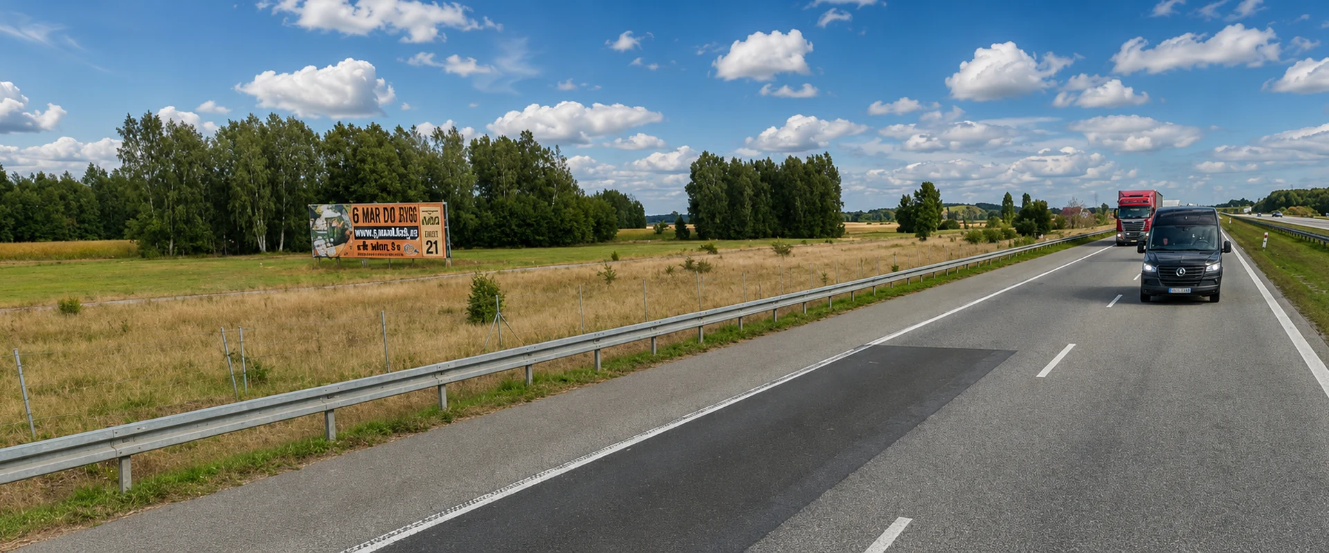 Billboard reklamowy przy autostradzie A2 w Bobiecku