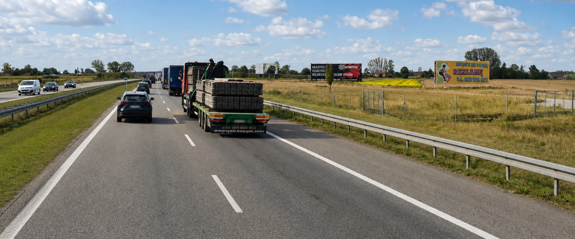 Billboard reklamowy przy autostradzie A2 w Łagowie